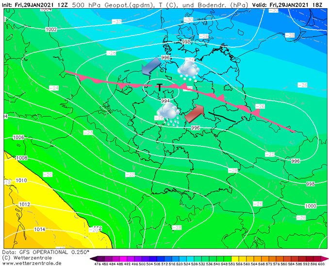 Daten: GFS-Lauf 29.01.21 18h UTC (Init: 29.01.21 12h UTC) - (c) Wetterzentrale