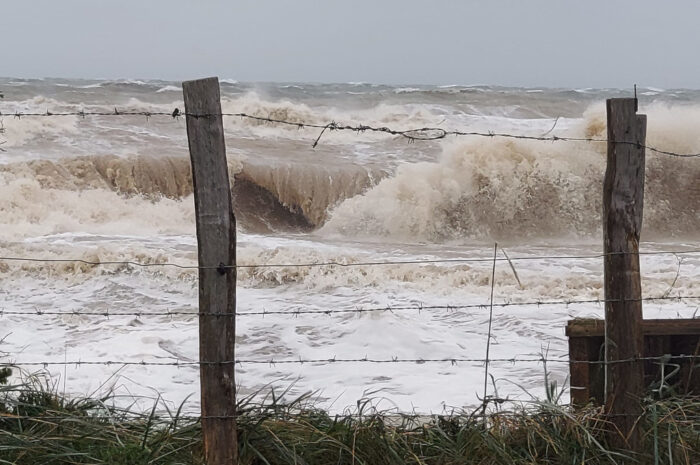 Ostseeküste von schwerer Sturmflut getroffen